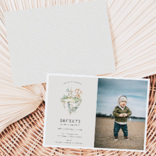 Cute Dragon Theme Birthday Party Photo Invitation