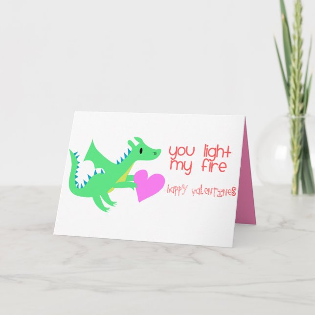 Cute Dragon Valentines Day Card Dragon Valentines (Front)