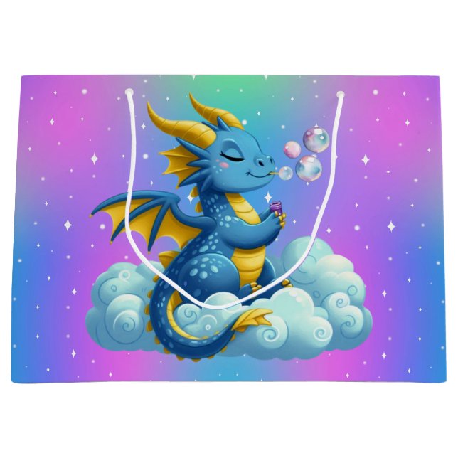 Cute Dragon/Whimsical  Large Gift Bag (Front)