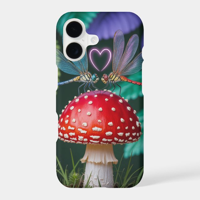 Cute Dragonflies on a Mushroom - iPhone Case (Back)