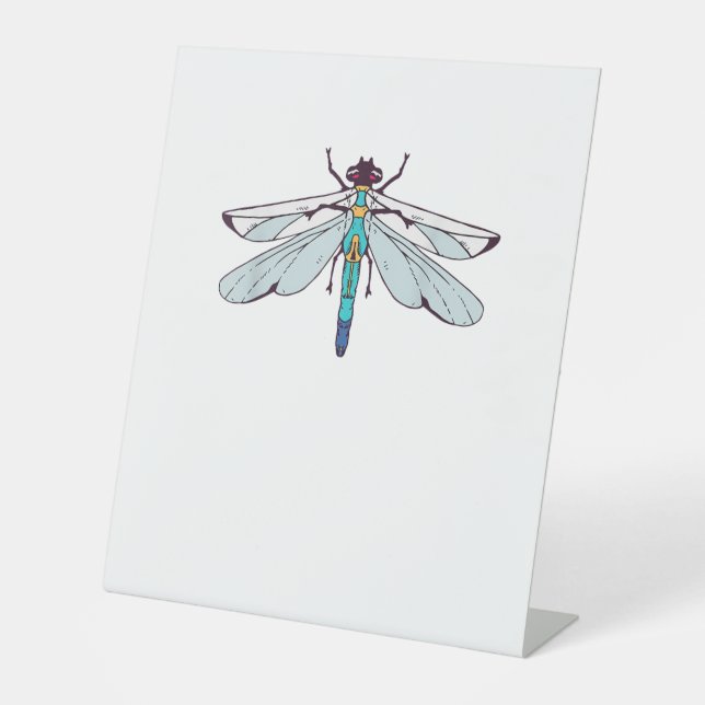 Cute Dragonflies T-Shirt Pedestal Sign (Front)