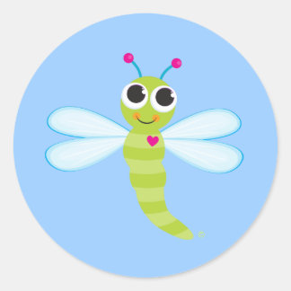 Cute Dragonfly Classic Round Sticker
