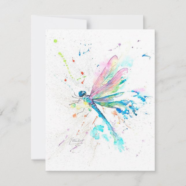 Cute Dragonfly Colourful | Gift For Christmas  Invitation (Front)