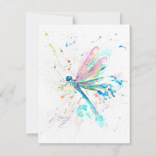 Cute Dragonfly Colourful   Gift For Christmas  Invitation