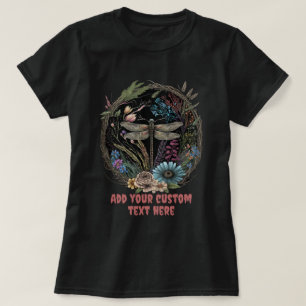 Cute Dragonfly Floral wildflower, Dragonfly Lovers T-Shirt