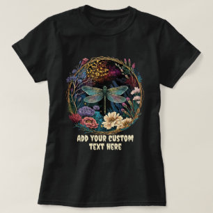Cute Dragonfly Floral wildflower, Dragonfly Lovers T-Shirt