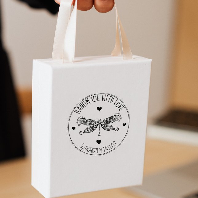 Cute Dragonfly Handmade with love,  Rubber Stamp (Creator Uploaded)