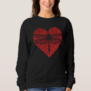 Cute Dragonfly Heart Valentines Day Dragonfly Sweatshirt