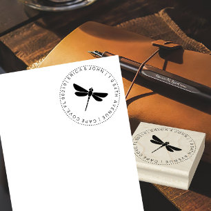 Cute Dragonfly Return Address Rubber Stamp  Custom