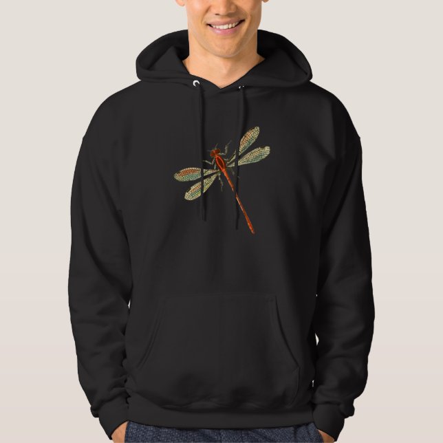 Cute Dragonfly Wings Antique Dragonfly Illustratio Hoodie (Front)