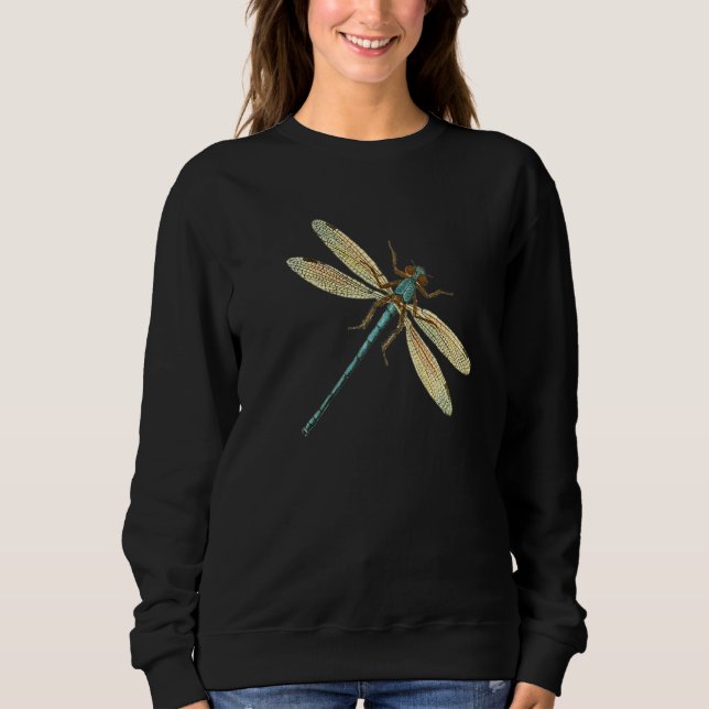 Cute Dragonfly Wings Antique Dragonfly Illustratio Sweatshirt (Front)