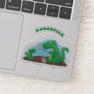 Cute dragons roasting marshmallows cartoon