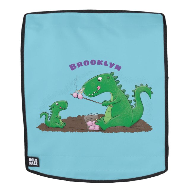 Cute dragons roasting marshmallows cartoon backpack (Removable Face)