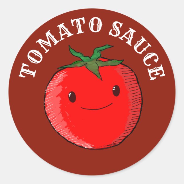 Cute Drawing Tomato  Classic Round Sticker (Front)