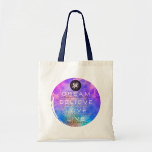 Cute Dream Believe Love Live Inspirational Tote Bag