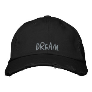 Cute Dream Quote Vintage Style Black Purple  Embroidered Hat
