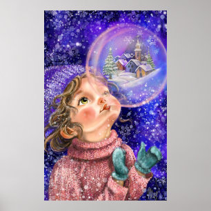 Cute Dreaming Girl Poster