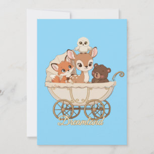  Cute Dreamland Woodland Animals   Baby Fox, Deer  Announcement