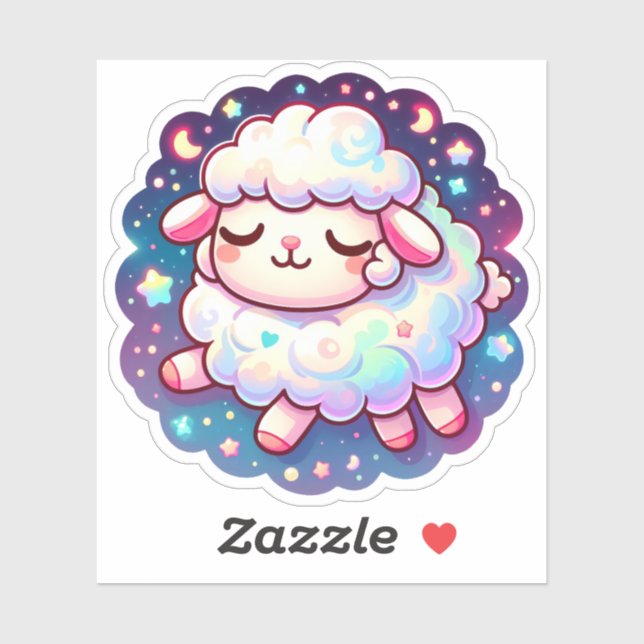 Cute Dreamy Sheep with Stars and Moon (Sheet)
