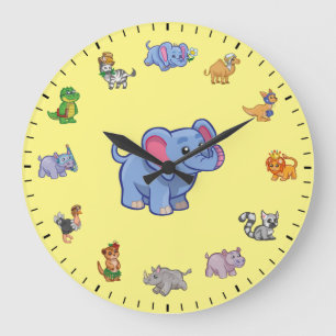 Cute Dressed Animals Themed Large Clock