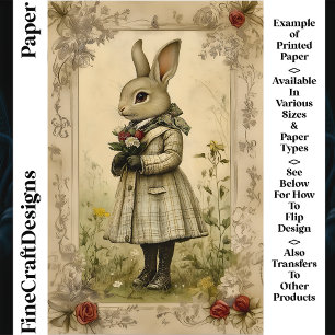 Cute Dressed Rabbit, Flowers CK3 Scrapbook Paper