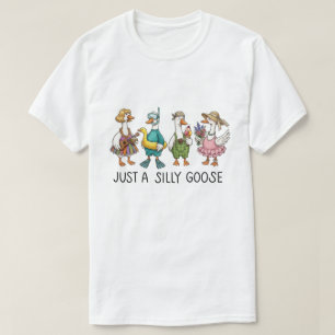 Cute Dressed Up   Funny Goose Squad Illustration T-Shirt