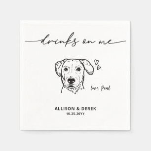 Cute Drinks on Me Labrador Retriever Dog Wedding Napkin