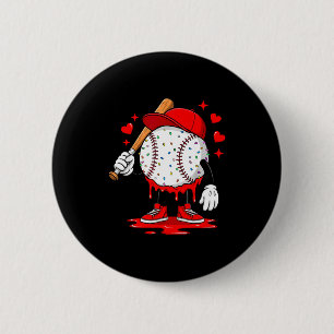 Cute Dripping Baseball Lover Valentines Day Boys K 6 Cm Round Badge