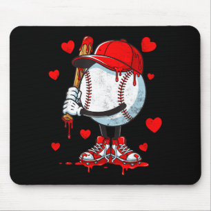 Cute Dripping Baseball Lover Valentines Day Boys K Mouse Pad