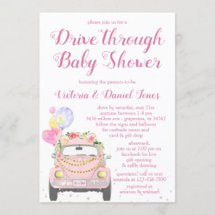Cute Drive Through Baby Shower Invitation