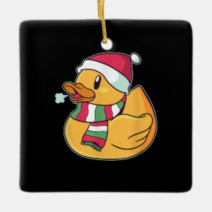 Cute Dub Duck Christmas Ceramic Ornament