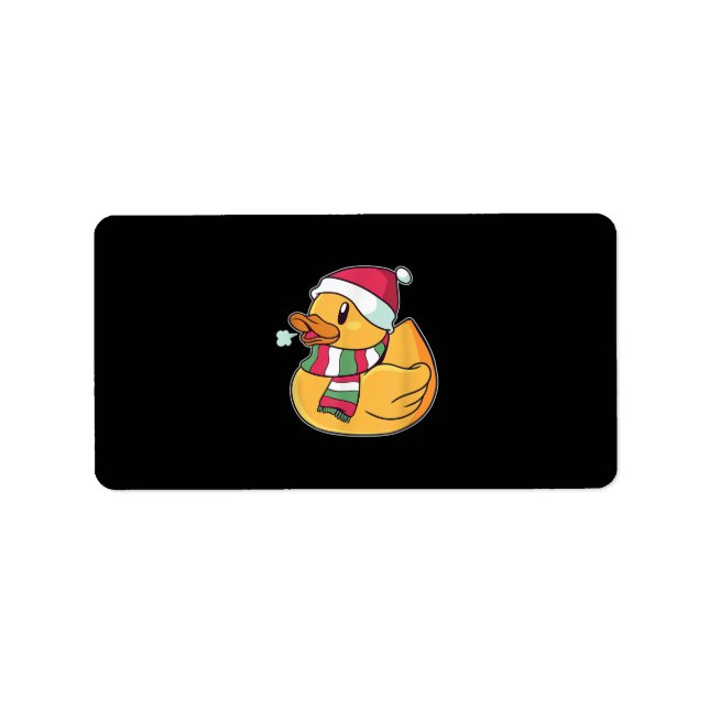 Cute Dub Duck Christmas Label (Front)