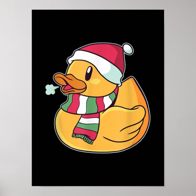 Cute Dub Duck Christmas Poster (Front)