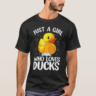 Cute Duck Art For Girls Women Kids Youth Rubber Du T-Shirt