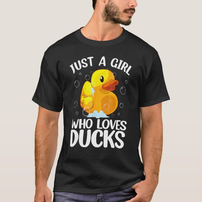 Cute Duck Art For Girls Women Kids Youth Rubber Du T-Shirt (Front)