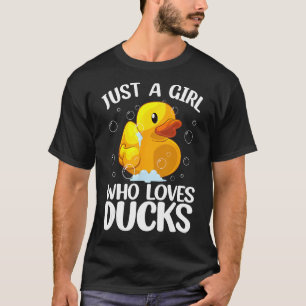 Cute Duck Art For Girls Women Kids Youth Rubber Du T-Shirt