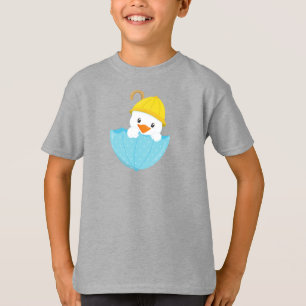 Cute Duck, Baby Duck, Duck With Umbrella, Rain T-Shirt