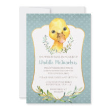Cute Duck Baby Shower by Mail Invitation