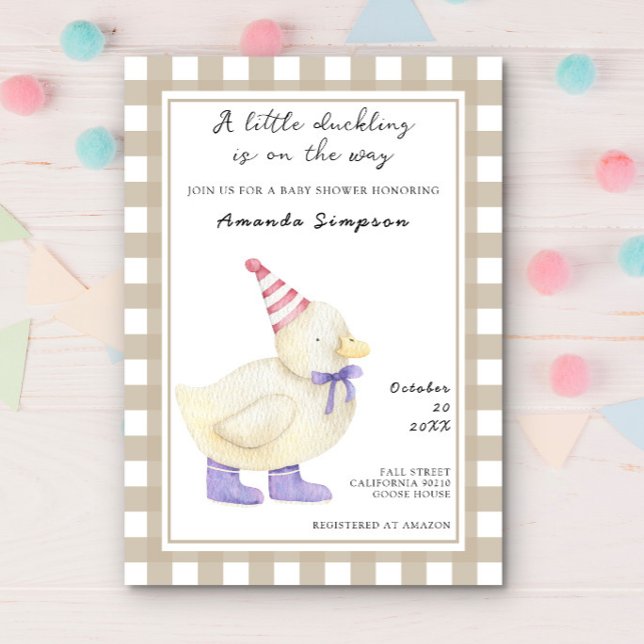 Cute Duck Baby Shower Invitation (Creator Uploaded)