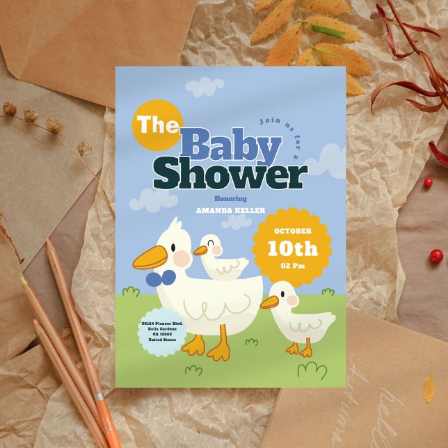 Cute Duck Baby Shower Invitation (Creator Uploaded)