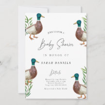 Cute Duck Baby Shower Invitation - Gender Neutral