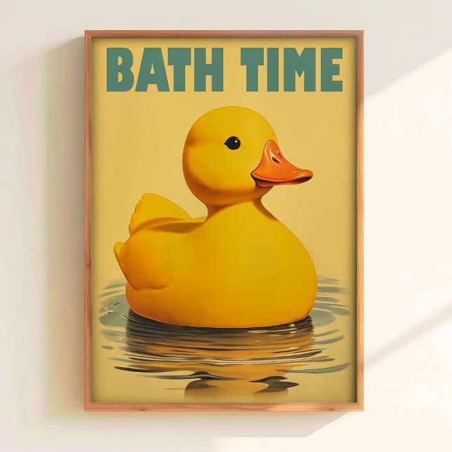 Cute Duck Bath Time Print Yellow Rubber Duck Print (Creator Uploaded)