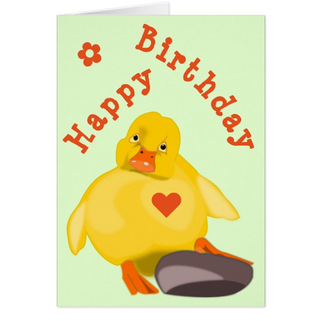 Cute Duck Birthday Card (Front)