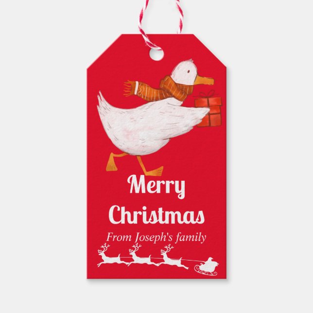 Cute duck christmas gift tags (Front)