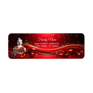 Cute Duck Christmas Return Address Label