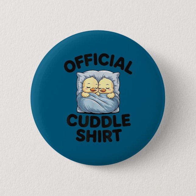 Cute Duck Couple Snuggle Cuddle  6 Cm Round Badge (Front)
