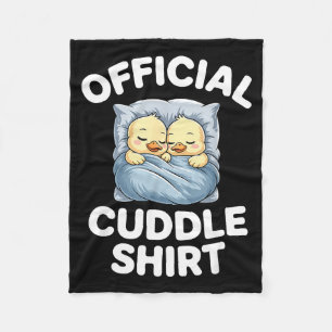 Cute Duck Couple Snuggle Cuddle  Fleece Blanket