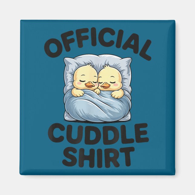 Cute Duck Couple Snuggle Cuddle  Magnet (Front)