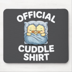 Cute Duck Couple Snuggle Cuddle  Mouse Pad