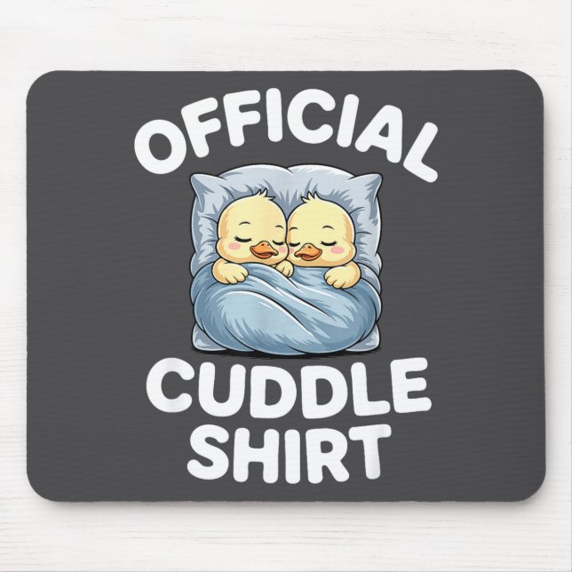 Cute Duck Couple Snuggle Cuddle  Mouse Pad (Front)